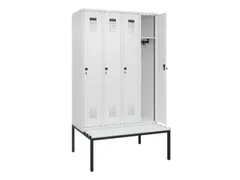 locker met bank,HxBxD 2120x1200x815mm,4vak,vak B 300mm,draaigrendel