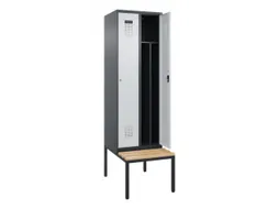 locker met bank,voor scheiding van kleding,HxBxD 2120x600x815mm,2vak