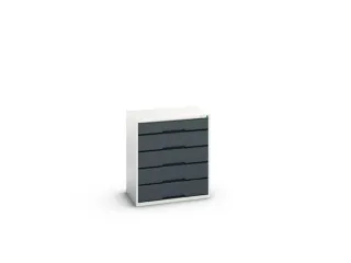 ladekast HxBxD 900x800x550mm 5laden romp RAL7035 front RAL7016 - 2