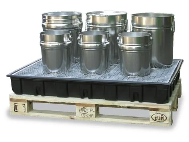 PE-palletopzetbak,v. kleinemballage,opvangvol. 140l