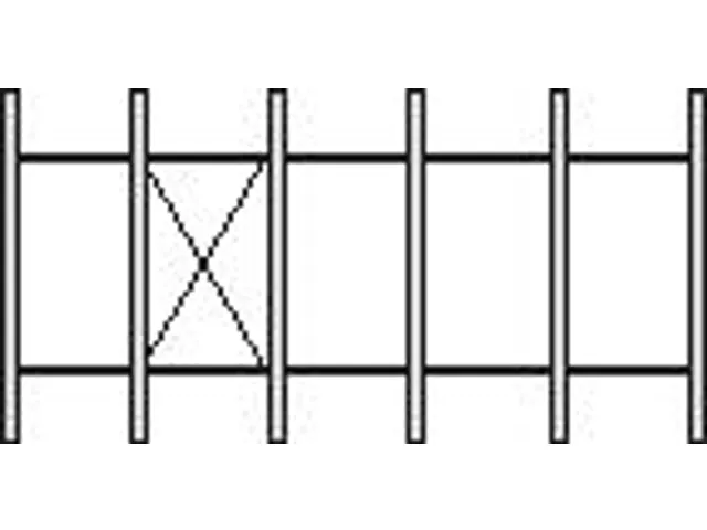 Draagarmstelling 2480x5366x620mm 6etages 1050kg/etage Ral5010
