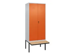 PBM-locker met bank,HxBxD 2120x800x815mm,2vak,vak B 400mm,draaigrendel