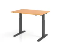 Bureau assis-debout électrique 700-1200x1200x800mm hêtre/graphite