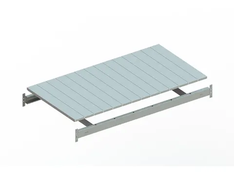 legbord van plaatstaal,v. breedvakstelling,BxD 1400x800mm,vakl. 600kg