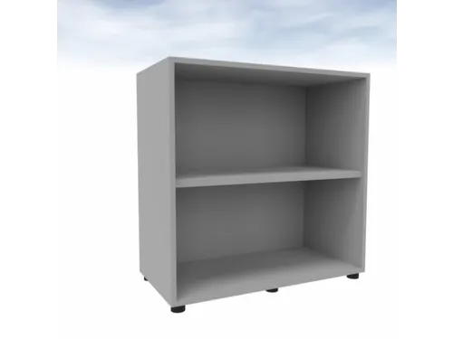 kantoorstelling HxBxD 860x860x450mm 2 OH houten vloer aluminium zilver