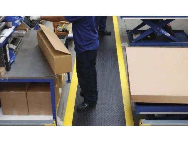 antivermoeidheidsmat,mat,HxLxB 12,7x910x600mm,vinyl,genopt,zwart/geel