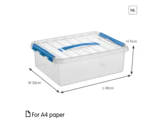 Q-line opbergbox 10L transparant blauw - 40x30x11cm - 2