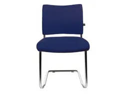 Bezoekersstoel Donkerblauw Stof Zitting 450x480x450mm Sledeframe