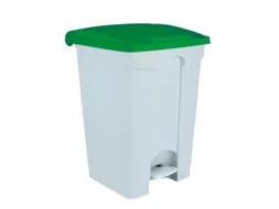 Contitop,afvalbak met pedaal 70L wit/groen