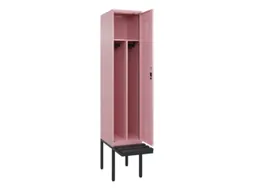 locker met bank,voor scheiding van kleding,HxBxD 2120x400x815mm,1vak