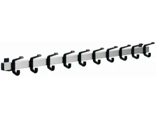 Wandkapstok L X D 1000X 120Mm 10Haken Aluminium/zwart - 1