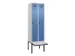 locker met bank,voor scheiding van kleding,HxBxD 2120x600x815mm,2vak