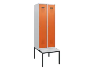 locker met bank,HxBxD 1950x600x815mm,2vak,vak B 300mm,cilinderslot - 2