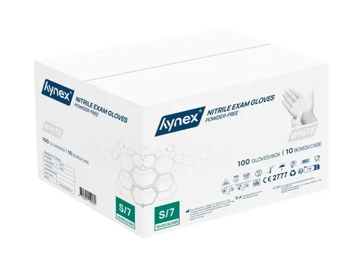 Handschoen Hynex nitril S wit 3.5gr 100 stuks