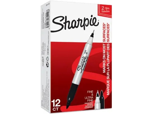 Permanente Marker, Twin Tip, Zwart