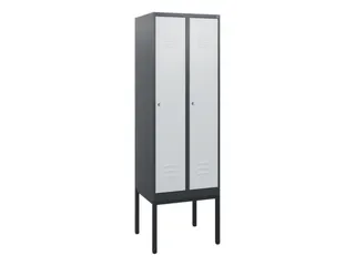 locker,HxBxD 1950x600x500mm,2vak,vak B 300mm,cil.-slot,voetonderstel - 1