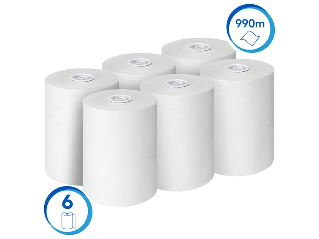 Handdoekrol Scott Slimroll 1-laags 165m wit 6623
