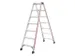 escabeau industriel,double face,2x7marches,Hauteur 1,12m,lisse L 1,79m