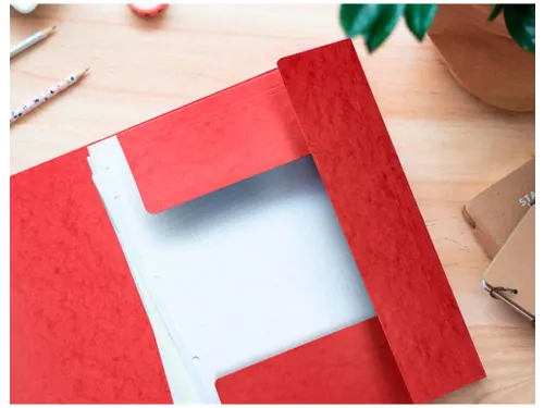 Elastomap A4 Met 3 Kleppen Karton Rood Voor 200 Vel Pak 10 Stuks