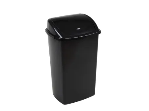 Afvalbak met Swing deksel 50 Liter Zwart