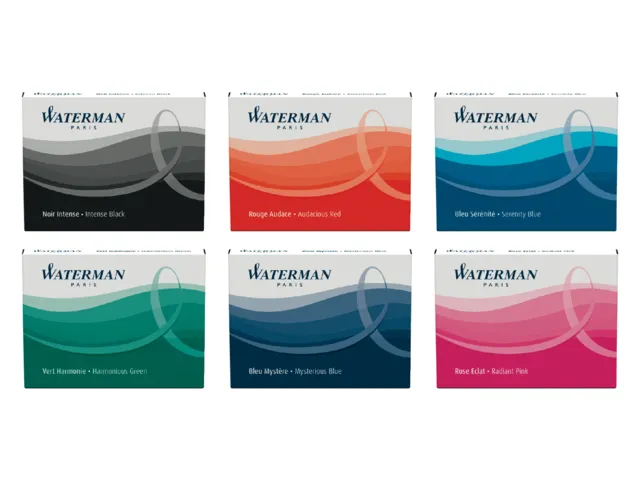 Inktpatroon Waterman kort Florida blauw 6 stuks