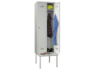 locker met bank,HxBxD 2150x800x500mm,2vak,RAL7035,front RAL5012 - 1