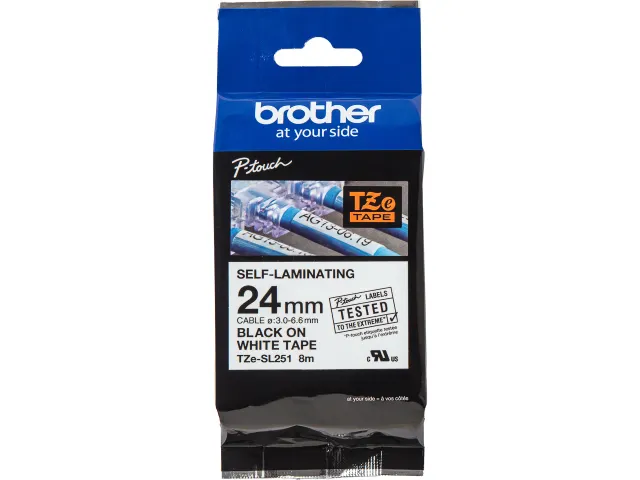 TZE-SL251 Brother P-touch 24mm zwart op wit