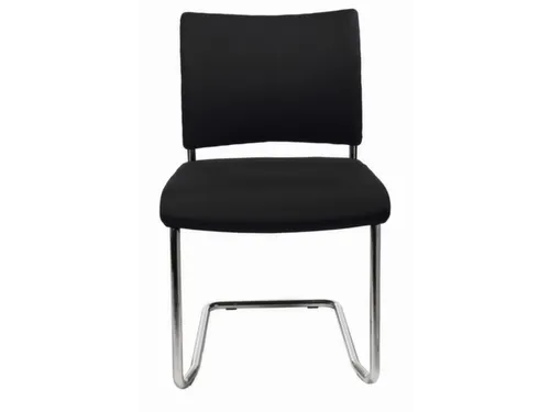 Bezoekersstoel Stof Zwart Zitting 450x480x450mm Sledeframe