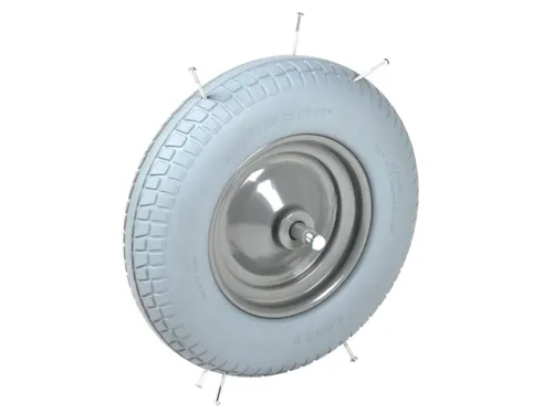 kruiwagenwiel,draagverm. 200kg,Ø 400mm,aslengte 150mm,PU-banden