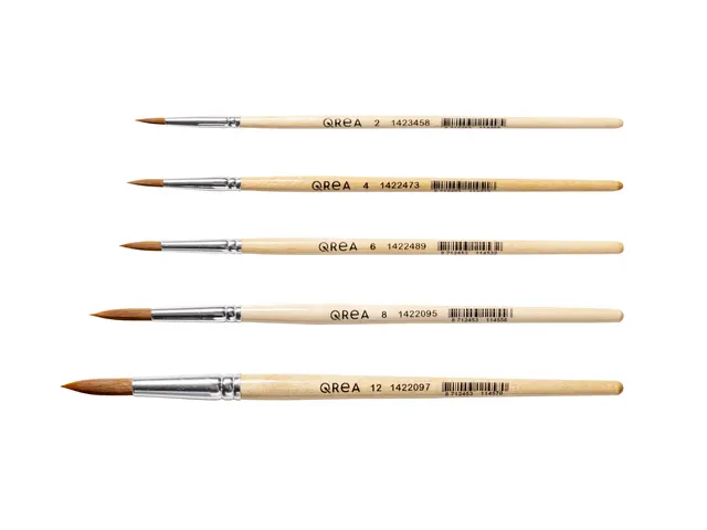 Penseel Qrea synthetisch haar set à 5 breedtes