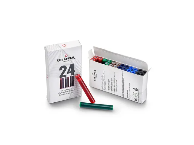 Kalligrafiepen SHEAFFER zwart, blauw,geel maxi penpunt F/M/B