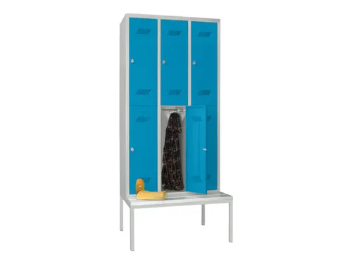 banklocker,dubbeldeks,HxBxD 2150x900x800mm,RAL7035,front RAL5012