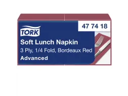 Tork 477418 Soft Lunchservet Advanced Bordeaux 33x33cm