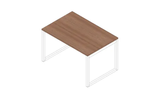 bureau,HxBxD 730x1200x800mm,blad canaletto-hout,sledeframe wit