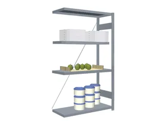 Rvs Inhaakstelling Aanbouw 1750x1010x435mm 4legborden Vaklast 200kg - 1