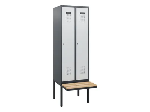 locker met bank,HxBxD 1950x600x815mm,2vak,vak B 300mm,cilinderslot