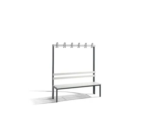 Omkleedbank L 1500Mm Pvc-Zitlatten Enkelzijdige Hakenlijst Ral7021