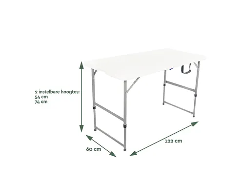 Vouwtafel BRASQ 120x60x74cm FC120 wit