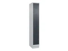 Z-garderobekast,HxBxD 1950x300x500mm,vak B 150/300mm,cil.-slot,sokkel