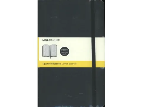 Notitieboek Moleskine large 130x210mm ruit 5x5mm soft cover zwart