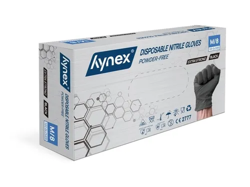 Handschoen Hynex nitril M zwart extra sterk 5gr 100 stuks