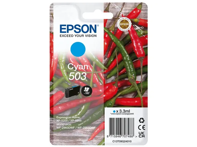 Epson inktcartridge 503 Singlepack C13T09Q24010 cyaan 165 pagina's