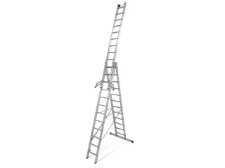 multifunctionele telescoopladder,3x12,sporten,balk L 3,4-8,6m - 1
