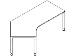 In hoogte verstelbaar hoekbureau 680-820x2170x1130mm beuken alu