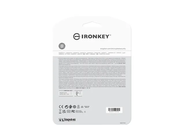 64GB USB-C IronKey Vault Privacy 50C AES-256 versleuteling, FIPS 197