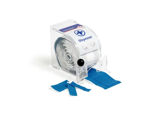 Detectaplast dispenser met snijrand Inclusief Rol Elastic Blauw