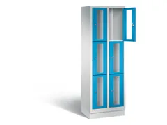 Lockerkast 1800x610x500mm 2x3 vakken Cilinderslot, Sokkel, RAL5012