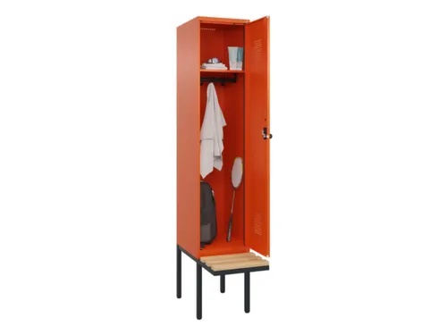 locker met bank,HxBxD 2120x400x815mm,1vak,vak B 400mm,draaigrendel