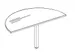 aanbouwtafel,HxBxD 740x1400x700mm,halfrond,MP-lichtgrijs