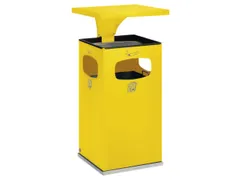 Combi-Asbak Staalplaat Geel 950x500x500mm 3 Inworpopeningen
